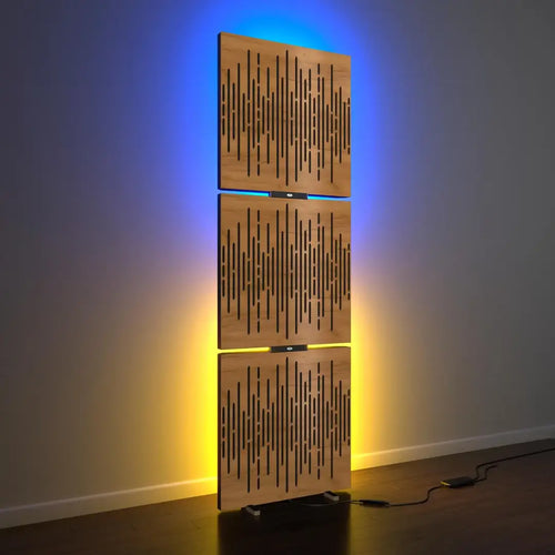 3-Pack WAVE Acoustic Panels with RGB LED Stand Light